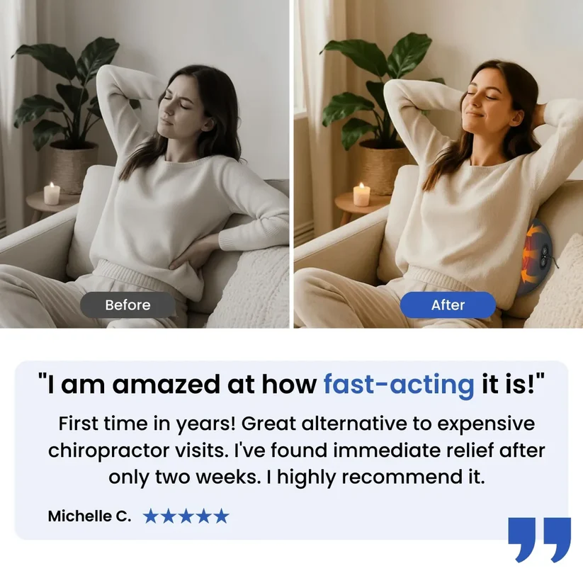 3-in-1 Heated Massage Cushion — Cozy Comfort for Back & Seat