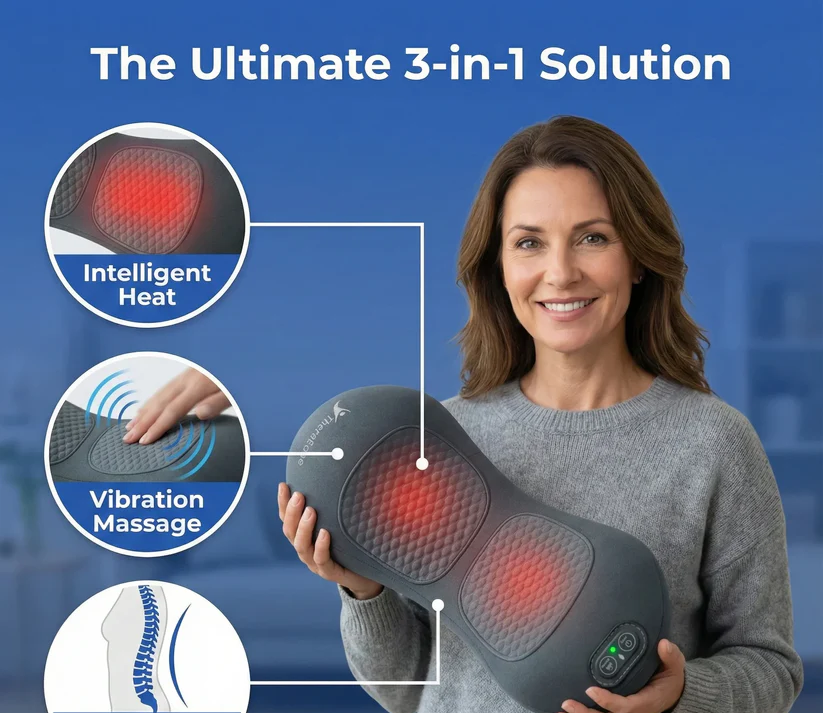 3-in-1 Heated Massage Cushion — Cozy Comfort for Back & Seat
